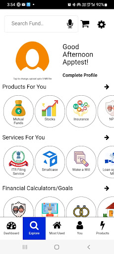 Android application Bluepoppy Financial screenshort