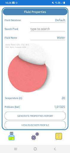 Android application FluidProps screenshort