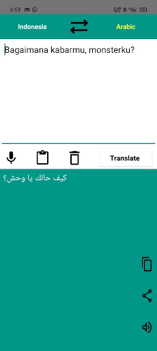 Android application Arabic-Indonesia Translator screenshort