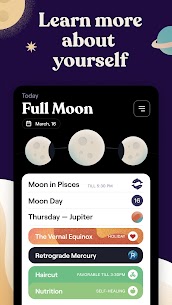 Moonly  Moon Phase Calendar, Cycles and Astrology New Apk 4