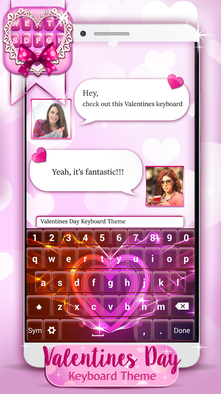 Android application Valentine’s Day Keyboard Theme screenshort