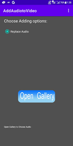 Android application Add audio to video quality screenshort