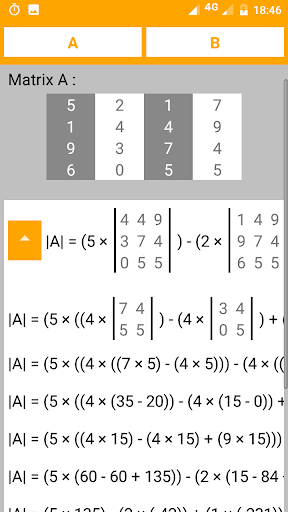 Matrix Calculator and Solver Screen 2