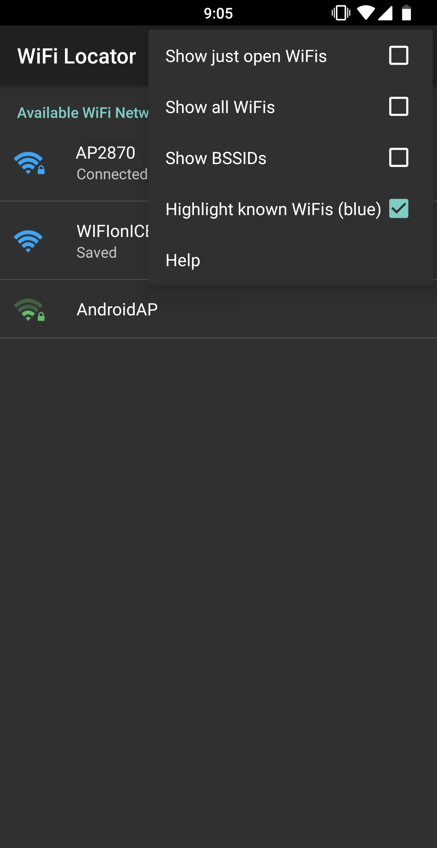 Android application WiFi Locator screenshort