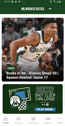Android application Bucks & Fiserv Forum App screenshort