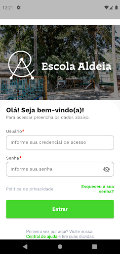 Android application Escola Aldeia screenshort