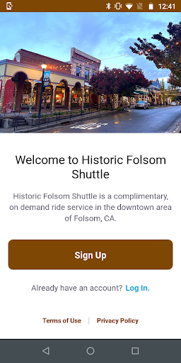 Android application Historic Folsom Shuttle screenshort