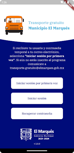 Android application Transporte Escolar El Marqués screenshort