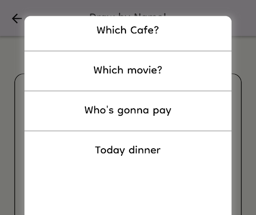 Random Draw - name, number Screen 2