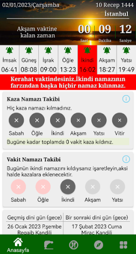Kaza Namazı Hesaplama ve Takip Screen 2