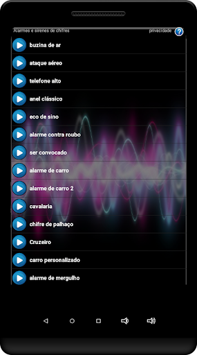 Visualização do aplicativo