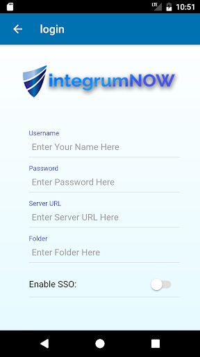 Android application integrumNOW screenshort