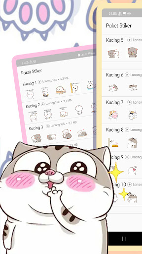 Android application WASticker - Cute Cat Animated screenshort