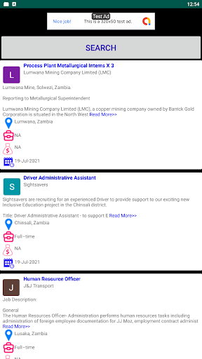 Android application Zambia Jobs screenshort