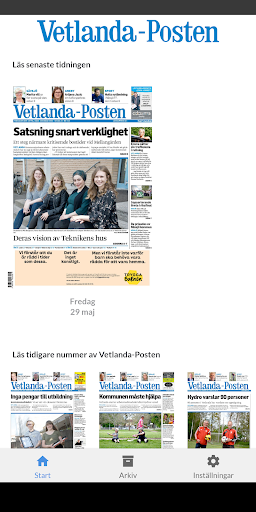Android application Vetlanda-Posten e-tidning screenshort
