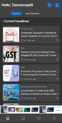 Android application anreads: News & Tax Query screenshort