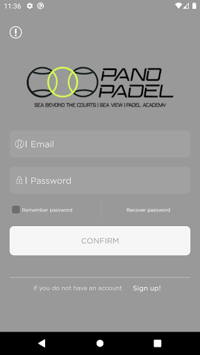 Android application Pano Padel screenshort