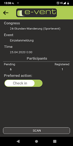 Android application e-vent Manager screenshort
