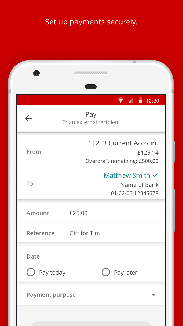 Android application Santander Mobile Banking screenshort