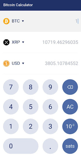 Android application Bitcoin Calculator screenshort