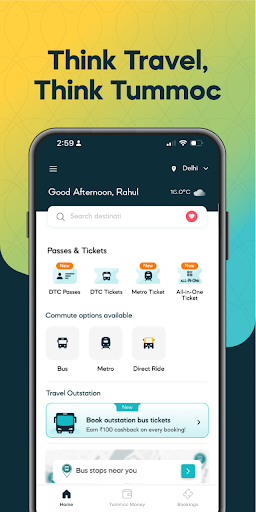 Android application Tummoc: Bus & Metro Ticketing screenshort