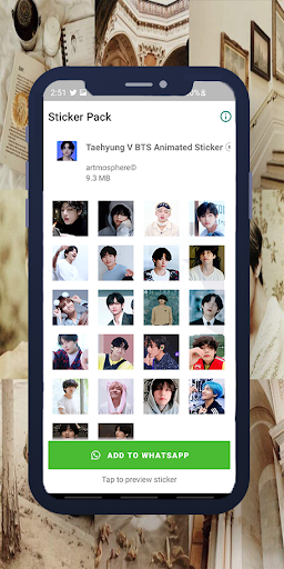 Android application V BTS Animated WASticker screenshort