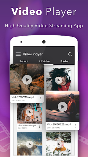 Android application Video Player screenshort