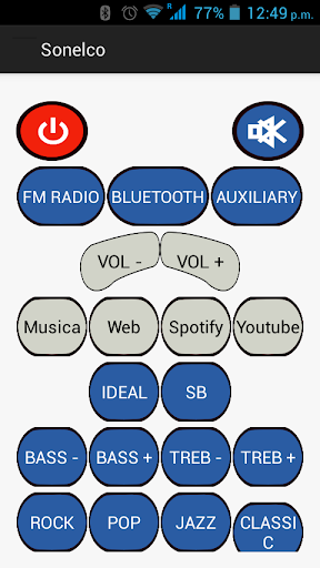 Android application Demo Control de Sonido Sonelco screenshort