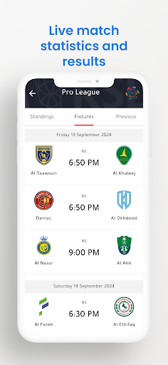 Saudi League : Live Scores Screen 3
