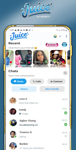 Android application JuicePro screenshort