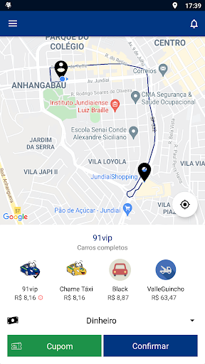 Android application 91 vip - Passageiro screenshort