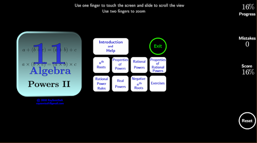 Android application Algebra Tutorial 11 screenshort