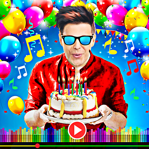 Birthday video maker with song logo