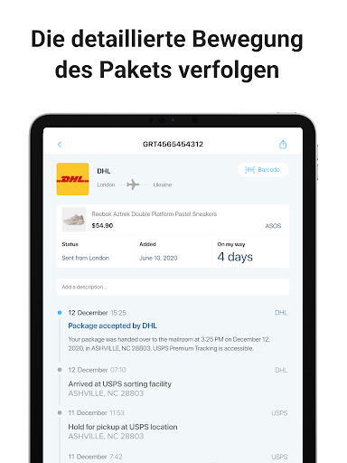 Sendungsverfolgung - paket app screenshot 10