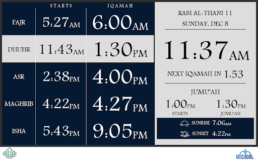 Android application Al-Iqamah (Masjid Signage) screenshort