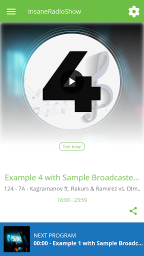 Android application InsaneRadioShow screenshort