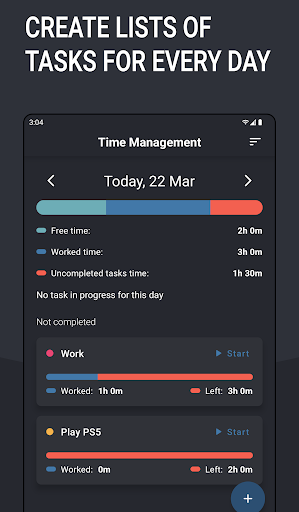 Android application Time Management App screenshort