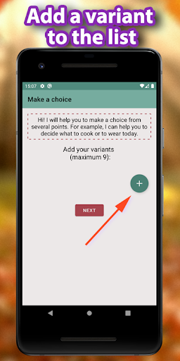Android application Make a choice screenshort