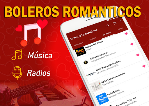 Android application Boleros Romanticos screenshort