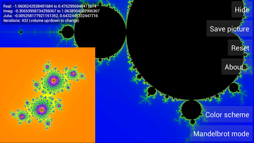 Screenshot of Mandelbrot Explorer