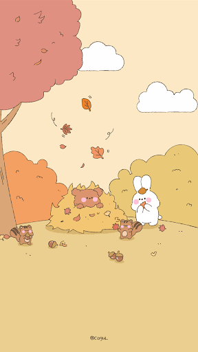 Android application 카카오톡 테마 - 바니 가을 단풍놀이 screenshort
