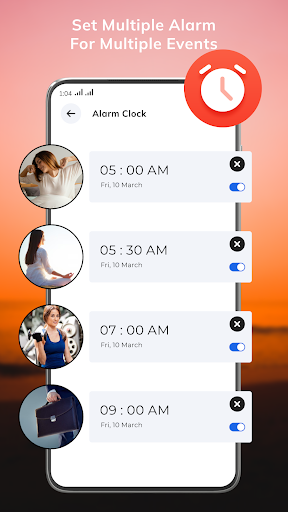 Android application Math Password Alarm Clock screenshort