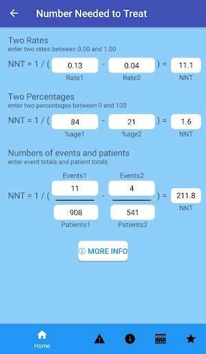 EBM Stats Calculators Screen 2