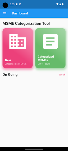 Android application MSME Categorization Tool screenshort