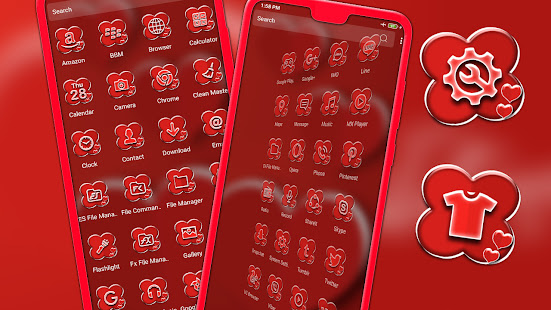 Valentine Red Heart Launcher Theme 1.0 APK screenshots 2