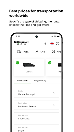 GetTransport.com Screen 2