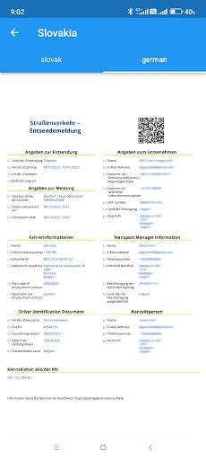 IMI Posting declaration Screen 3