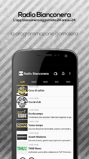 Android application Radio Bianconera screenshort