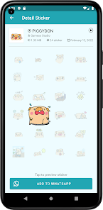 Captura 6 Cute Lulu Pig WAStickerApps android