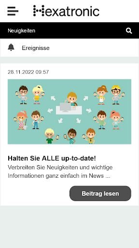 Hexatronic Mitarbeiter-App Screen 2